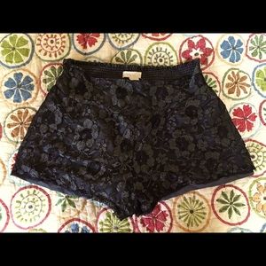 Sparkly black UO mini shorts!